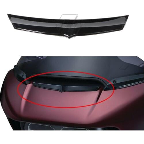 Black/Chrome Motorcycle Accessorie Front Fairing Vent Accent Trim Case for Harley Road Glide Custom FLTRU 2015 - 2019