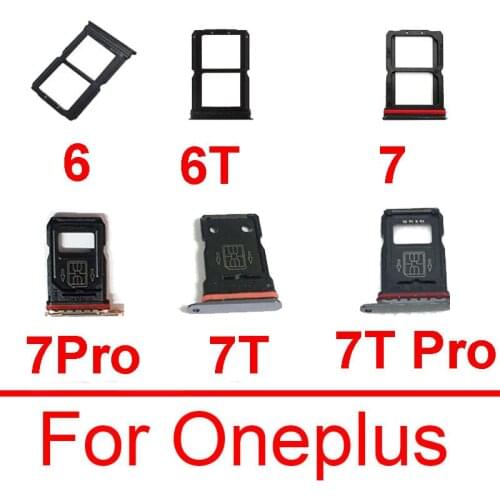 Sim Card Tray Holder For Oneplus 6 6T 7 7T 8 Pro Sim Slot Socket SD Card Memmory Reader Flex Cable Replacement Repair Parts