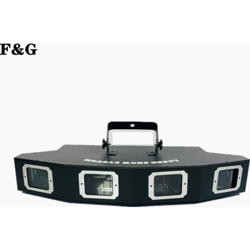 DJworld 4 Head RGB Mixed Color Line Scanner Halloween Projector Stage Effect Laser Lighting Pattern DJ Party Disco Lights