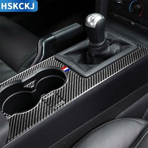 For Ford Mustang GT S197 2005-2009 Multicolor Carbon Fiber Sticker Gear Box Shift Panel Water Cup Frame Interior Car Accessories