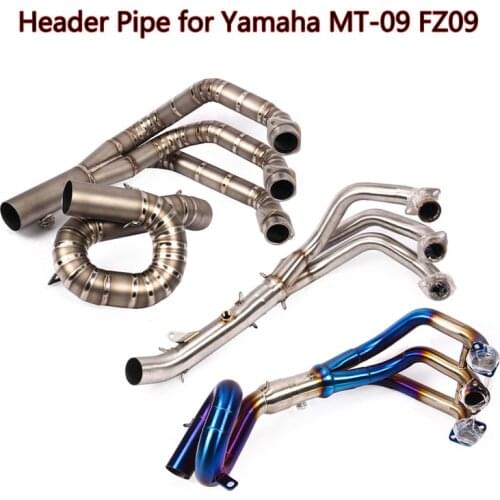 For Yamaha MT-09 FZ09 Exhaust Pipe Motorcycle Header Link Tube Slip On 51 mm Exhaust System Stainless Steel Titanium Alloy