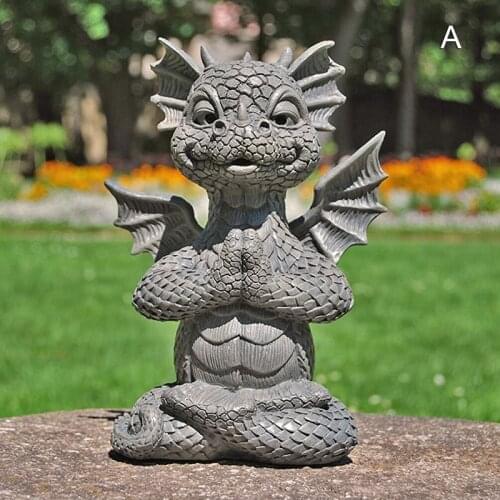 Dragon Meditation Decoration Garden Resin Crafts Figure Statue Personality Resin Products Outdoor Garden Decorations