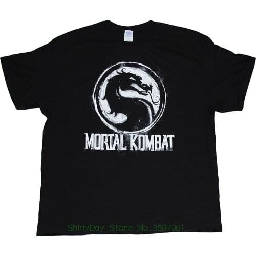 100% Cotton Short Sleeve O-Neck Tops Tee Shirts Chalk Logo Mortal Kombat T-Shirt
