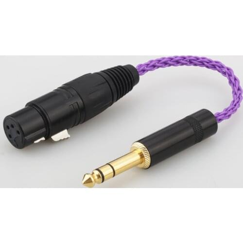 HIFI 6.35mm 1/4 Male to 4-Pin XLR Female Balanced Connect TRS Audio Adapter Cable 6.35mm to XLR Silver Plated Connector