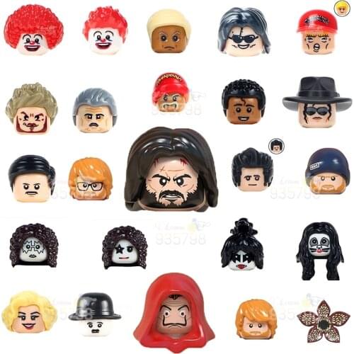 WM830 John Wick House of Paper Doctor Who TV Series Character Building Blocks Stranger Thing anime figure head toys for children