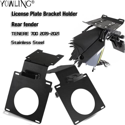 Tenere700 Motorcycle Part License Plate Bracket Holder & Rear Fender For Yamaha XTZ700 XT700Z Tenere 700 T7 Rally 2019 2020 2021