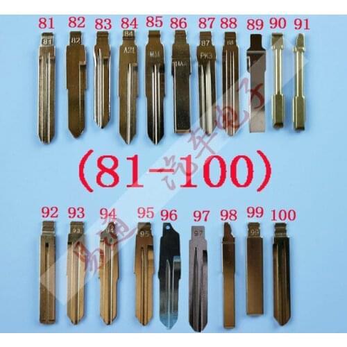 13Pcs/Lot Folding key blade Full Types Car key embryo replacing the key head Remote Key Blade Original Slot Type A NO 81-100
