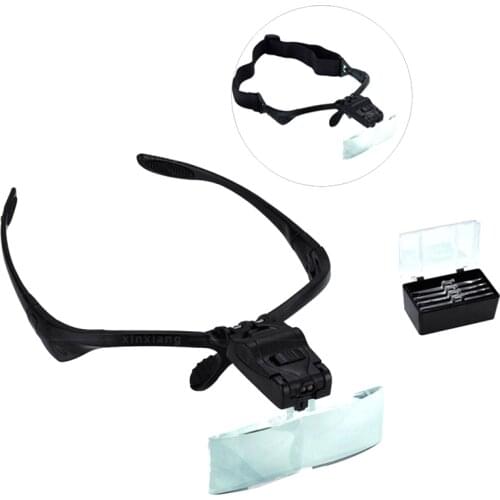 Microblading Magnifier Led Lights Permanent Makeup Magnifying Glasses with 5Pcs Lens Interchangeable Magnifiers tattoo supplies