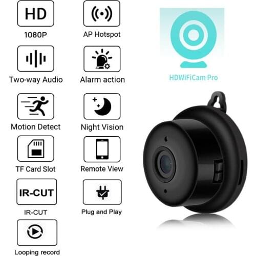 Mini Wifi IP Camera HD 1080P Wireless APP Control Night Vision Two Way Audio Video DVR Motion Detection Baby Monitor V380 Webcam