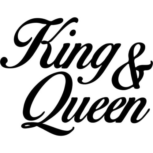 Car Sticker Fashion King&QueenPVC Car Decoration Sticker Creative Waterproof Cover Scratch Black/White, 16cm*12cm