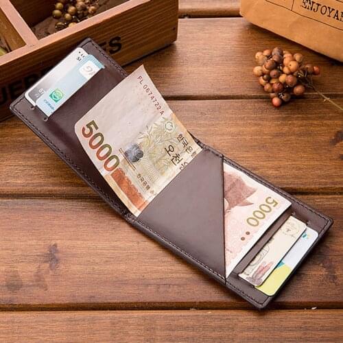 Men Ultra Thin Wallet 2021 New PU Leather Multi-Function rfid Card Package Creative Anti-Theft Brush Coin Purse Male Card Case