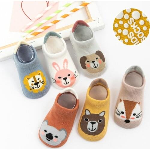 New Rubber Sole Dispensing Glue Non-slip Baby Socks Soft Cotton Cartoon Print Newborn Socks for Boy Girl Baby Floor Boat Socks