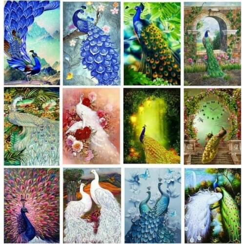 New Peacock icon 23 style 5d diy diamond painting full square drill mosaic animal crafts decorative painting new arrival