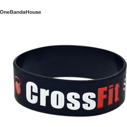 OBH 1PC CrossFit Squat Jump Climb Throw Lift Silicone Rubber Bracelet One Inch Wide