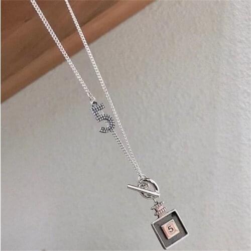 Miuoxion Retro Square Card Number 5 OT Buckle Necklace Simple Personality Jewelry Fashion For Women Feature Nmour Charm Gift