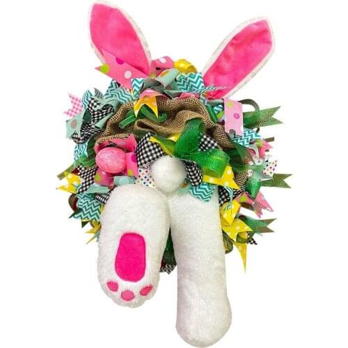 Easter Thief Bunny Butt Wreath Funny Rabbit Cartoon Animal Ornaments Spring Wedding Wreath Cartoon Bunny Shape Ornaments