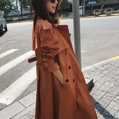 Autumn Womens Clothes Long Trench Coat Elegant Slim Waist Outerwear Spring Sashes Cloak Dust Coat Office Lady Windbreakers 2020