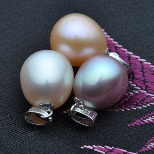 9-10MM Big Size Genuine Natural Freshwater Pearl Pendant Fashion Jewelry NO CHAIN, 30pcs/lot+Free Shipping