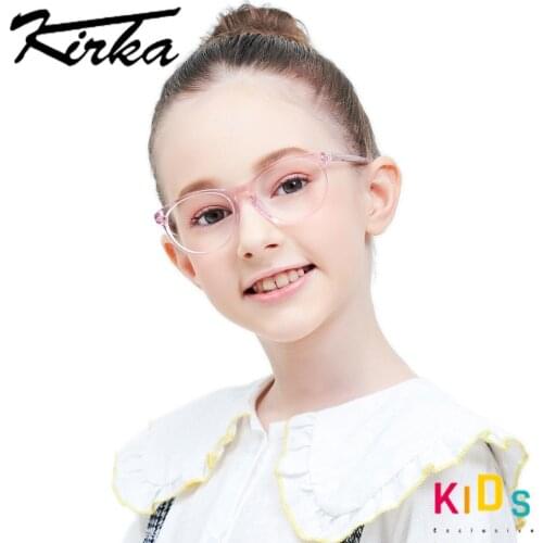 Kirka Transparent Glasses Kids Child Girl Round Glasses Frame Myopia Optic Spectacle Retro Frame Kids Computer Glasses Frame