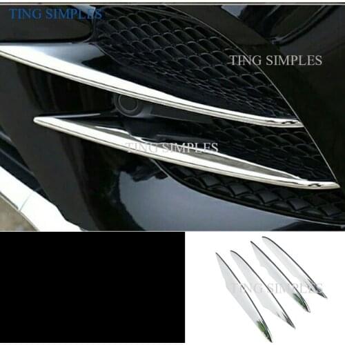 Car Styling Chrome Front Fog Light Lamp decoration Cover Sticker Trim For Mercedes Benz GLC Class X253 Sport Auto Accessories