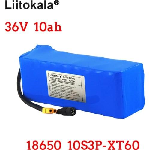 LiitoKala 36V 10AH Electric Bike Battery Built in 20A BMS Lithium Battery Pack 36 V Ebike for motorcycle Scooter with XT60 plug