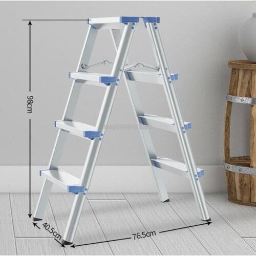 Herringbone Thickened Aluminum Alloy Ladder Household Folding Non Shrinking Multifunctional Indoor Portable Dual Purpose Small S