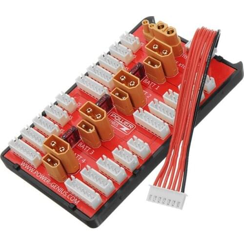 Power-Genius 2Two-In-One Parallel Charging Board XT60+XT30 Plug Supports 4 Packs 2-8S Lipo Battery For RC Models Spare Parts