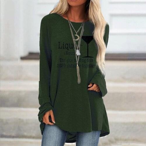 Womans Casual Fashion Long Sleeve Round Neck Printing Top T-shirt Long Sleeve Top Women Graphic Camiseta Mujer