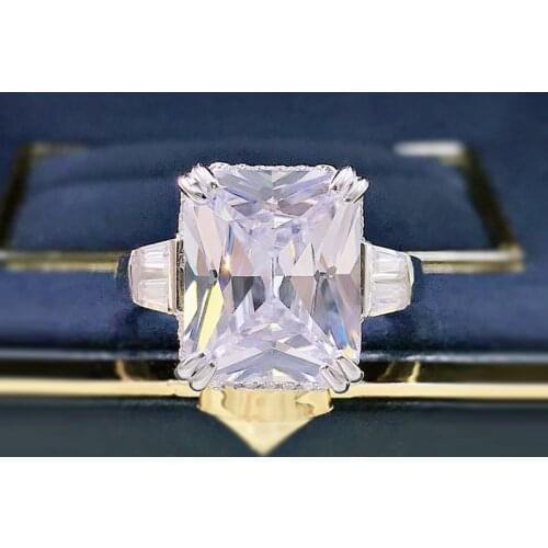 2021 New Arrival Luxury 925 Sterling Silver 10*12mm High Carbon Diamond Engagement Ring For Women Anniversary Gift Jewelry