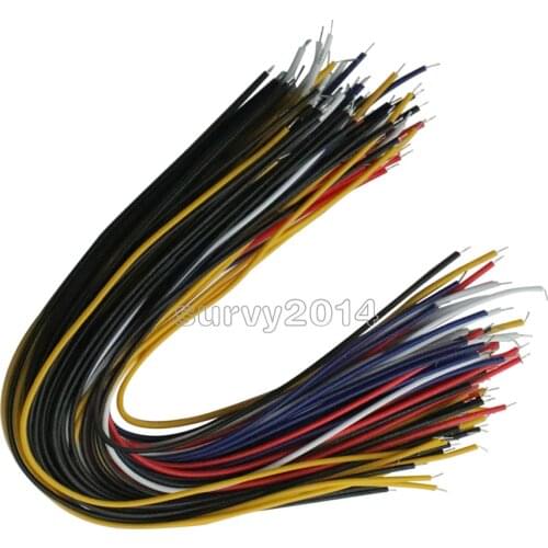 100Pcs Double Head PCB Solder Cable 5 Color 20CM Breadboard Fly Jumper Wire Cable Tinned Conductor