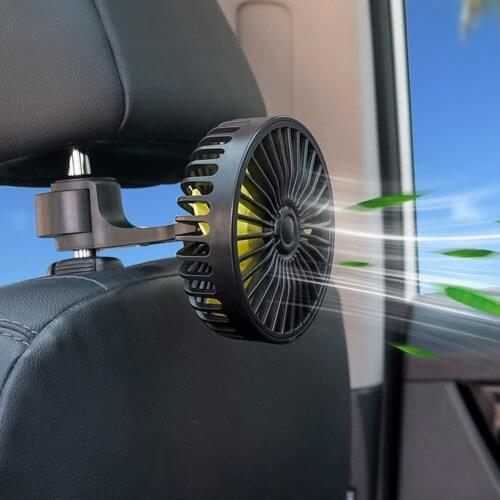12/24V Car Headrest Adjustable Wind 3-Speed Car Truck Rotatable Cooling Fan Summer Radiator Aromatherapy USB Powered Mini Fan