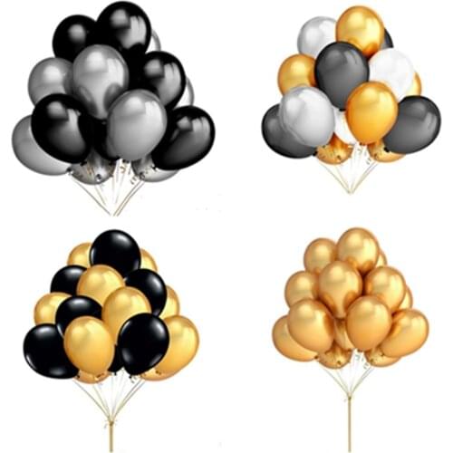 12Pcs 12inch Party Balloons Metal Pearl Latex Balloons Glossy Colorful Balloons Happy Birthday Party Wedding Decoration Supplies