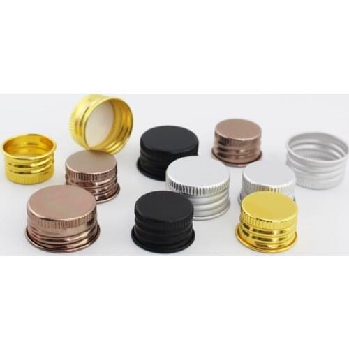 24 / 410 20 / 410 Closure Aluminum Screw Cap For Bottles Black Gold Metal Screw Lids For Bottle, Cosmetic Containers Packaging