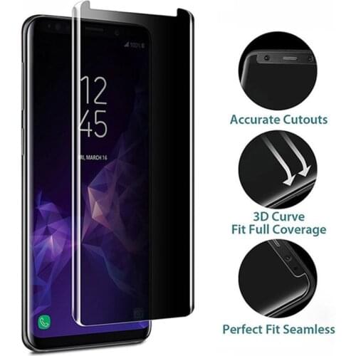 3D Curved 9H Case Friendly Privacy Tempered Glass For Samsung Galaxy Note 9 8 S8 S9 Plus Anti Spy Peeping Screen Protector Film