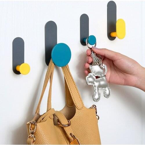 4Pcs Nordic Minimalist Hooks Clothes Rack Home Decoration Accessories Room Organizers Hanger Sticky Hook Wall Shelf Key Holder