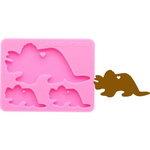 Shiny keychains Dinosaur family Mom/baby Silicone Molds DIY Jewelry keychain mould Epoxy Resin Mold Custom DY0169