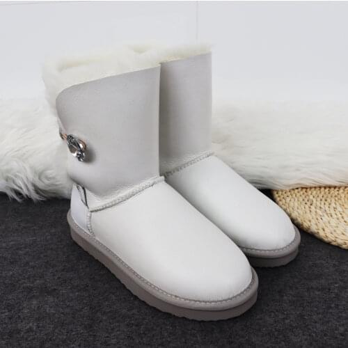 Fashion 2020 Genuine Sheepskin Womens Snow Boots New Arrival 100% Natural Fur Winter Warm Shoes Warm Wool Woman Boots