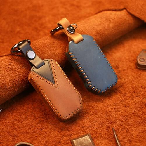 Genuine Leather Car Key Case Cover Shell For Kia Sportage Ceed Sorento Cerato Forte 2017 2018 2019 Remote Smart 3 Buttons