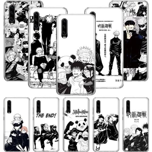 Black Jujutsu Kaisen Satoru Gojo Phone Case for Huawei P20 P30 P40 P Smart Z + P10 Mate 30 10 20 Lite Pro Silicone Shell Coque C