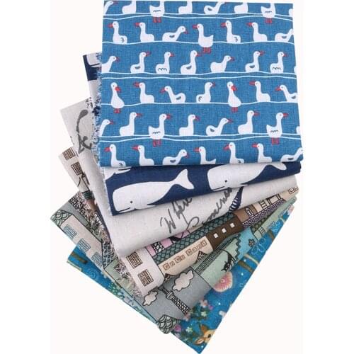 Nanchuang 6Pcs/Lot Cartoon Printed Patchwork Cotton Linen Fabric For DIY Sewing&Quilting Placemat Bag Dolls Material 25x45cm