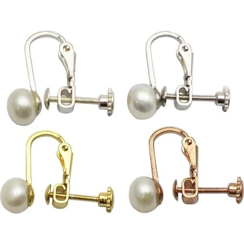 Beadsnice 925 sterling silver natural pearl ear clip for fashion jewelry ID37337