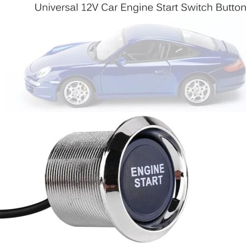 12V Car Vehicle Engine Start Push Button Switch Ignition Starter Built-in bright LED light with a relay box Red Blue Universal