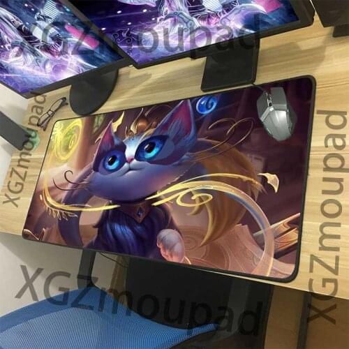 XGZ animation Mouse Pad Black lock animation cute pet cat animal custom computer keyboard table mat anti slip 900x400 / 600x300