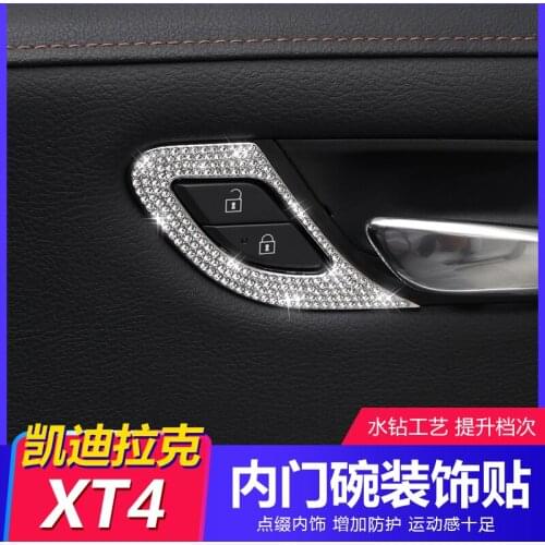 Inner door Handle Cover Interior Door Bowl Frame Trim Sticker decoration Protective sequins Accessories For Cadillac XT4 2018 19
