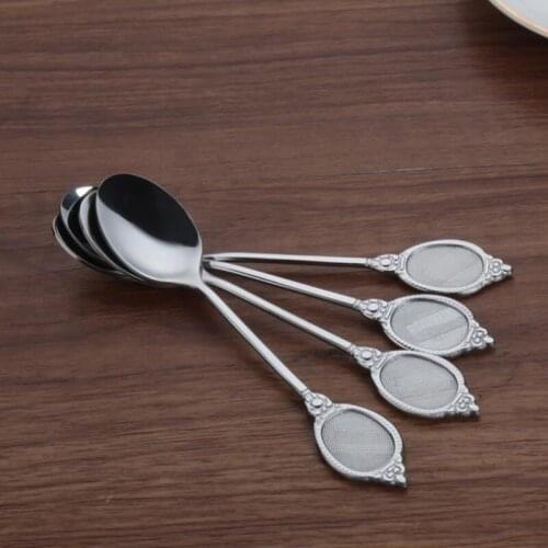 Stainless Steel Mini Mirror Decoration Long Handled Coffee Spoon Ice Cream Dessert Tea Spoons F20173486