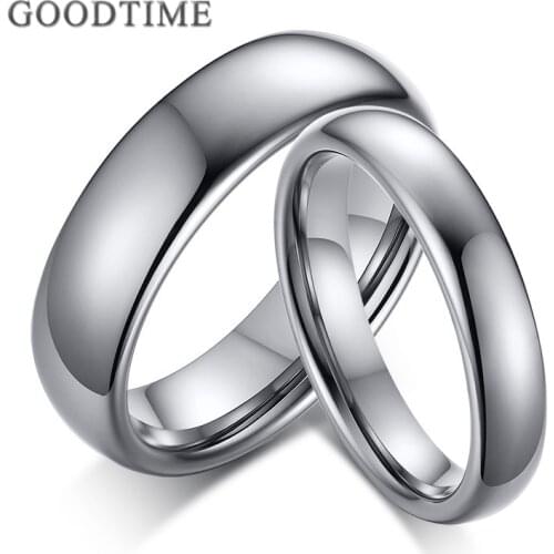 Fashion Tungsten Carbide Rings For Couple Shiny Bands Engagement Wedding Ring For Lovers Male Female Tungsten Jewelry
