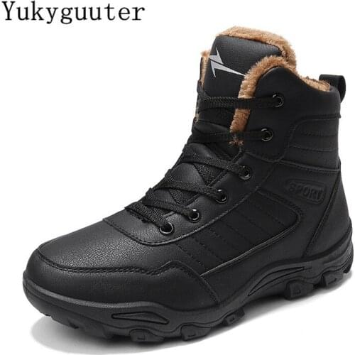 Men Snow Boots Winter Warm Running Shoes High Sports Sneakers 2018 Walking Man Athletic Lace Up High Quality Comfortable