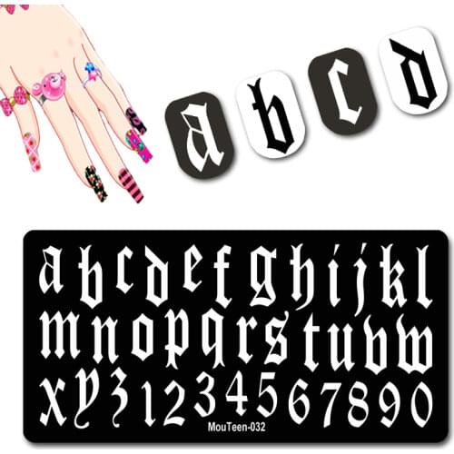 New Arrival Gothic Letters Nail Art Template Ancients Metallic Nail Art Stamping Plate For Women Stainless Steel Stamp #032