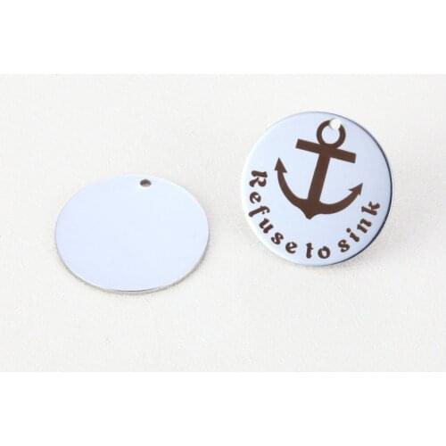 20pcs/lot 25mm New Arrival Stainless Steel Anchor Charm With Stamped Refuse To Sink For DIY jewelry making