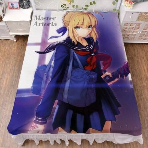 New Anime Cartoon Fate stay night Artoria flat sheet bed sheet top sheet No.002